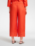 Pantaloni in lino con bordi ricamati image number 1