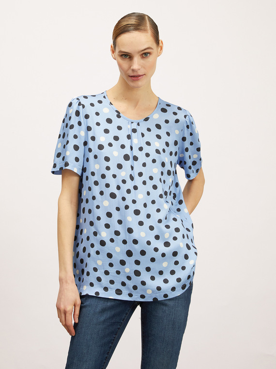 Blusa in raso fantasia a pois