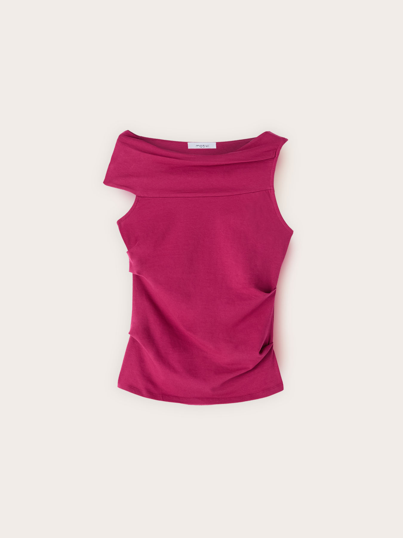 Jersey top with asymmetric boat neckline image number 4