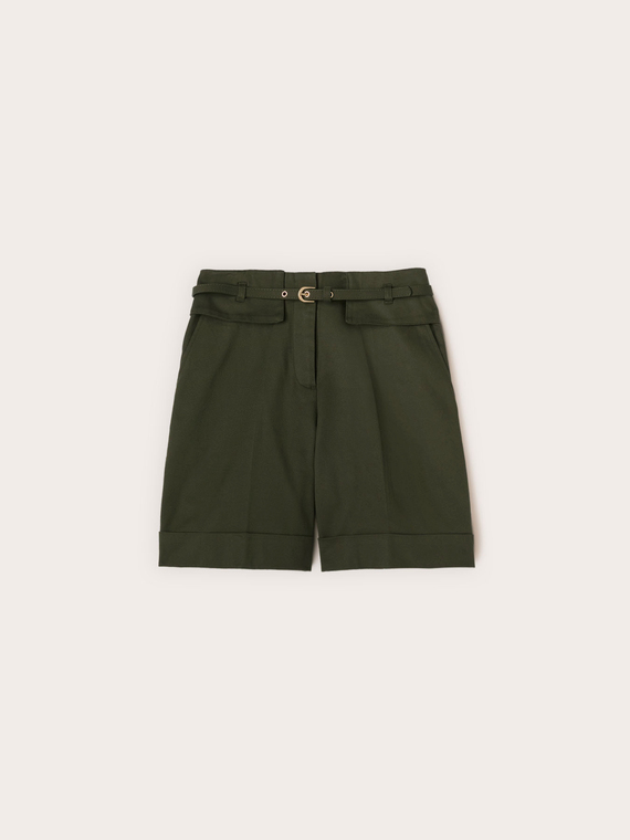 Short taille haute en m&eacute;lange de coton