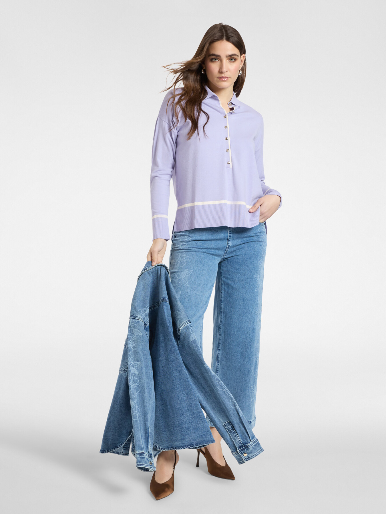 Polo con bottoni misto viscosa image number 2