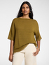 Maglia misto viscosa traforata a righe image number 0