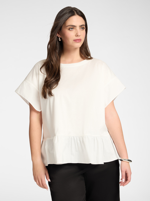 T-Shirt mit Volant am Saum