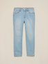 Skinny jeans with stone bleached effect and button details image number 4