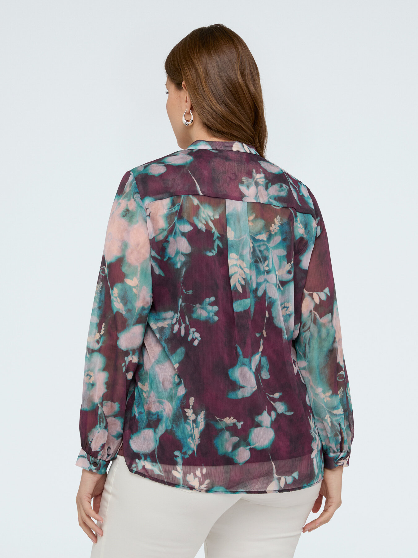 Blusa stampa floreale in creponne image number 1