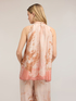 Satin top with print and ruffled collar image number 1