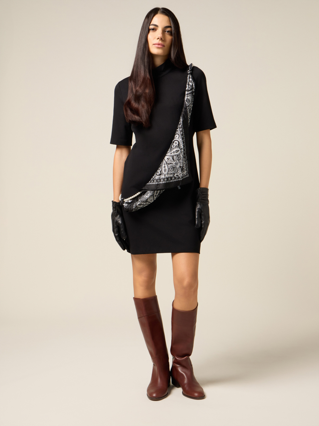 Vestito tubino con dettaglio foulard image number 0