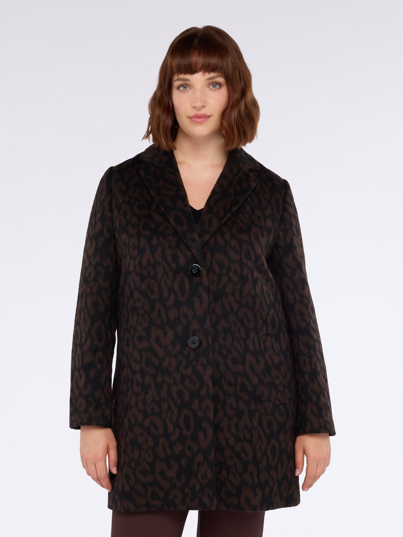 Cappotto maculato in misto lana image number 0