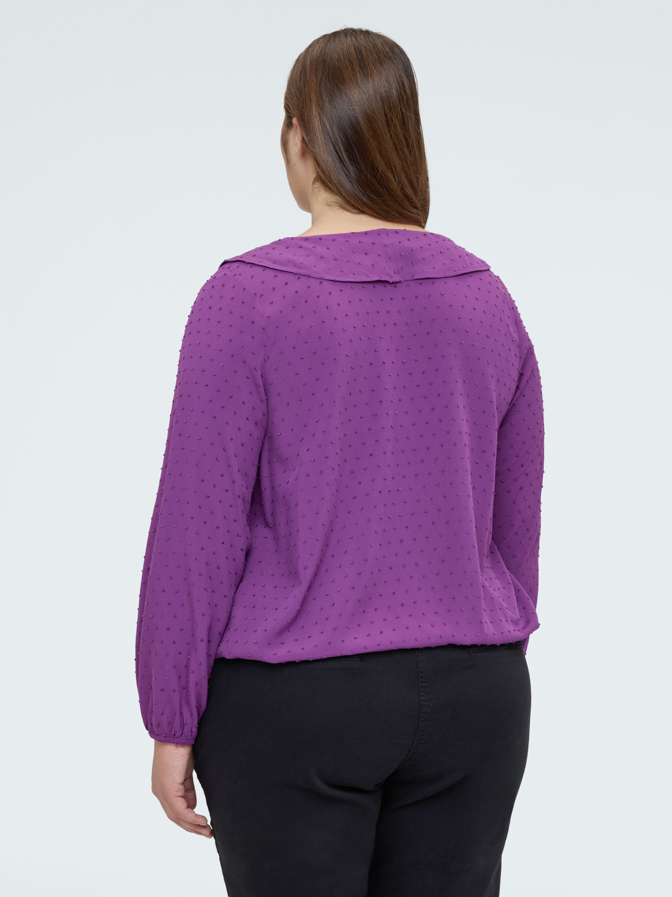 Blusa in plumetis a pois con volant image number 1