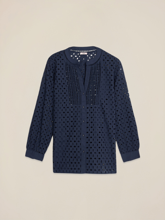 See-through eyelet blouse
