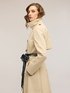 Mixed cotton drill trench coat with double belt image number 5