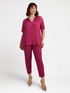 Pleated blouse with V-neck image number 2
