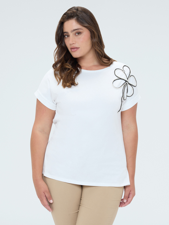 T-shirt en coton avec broderie florale