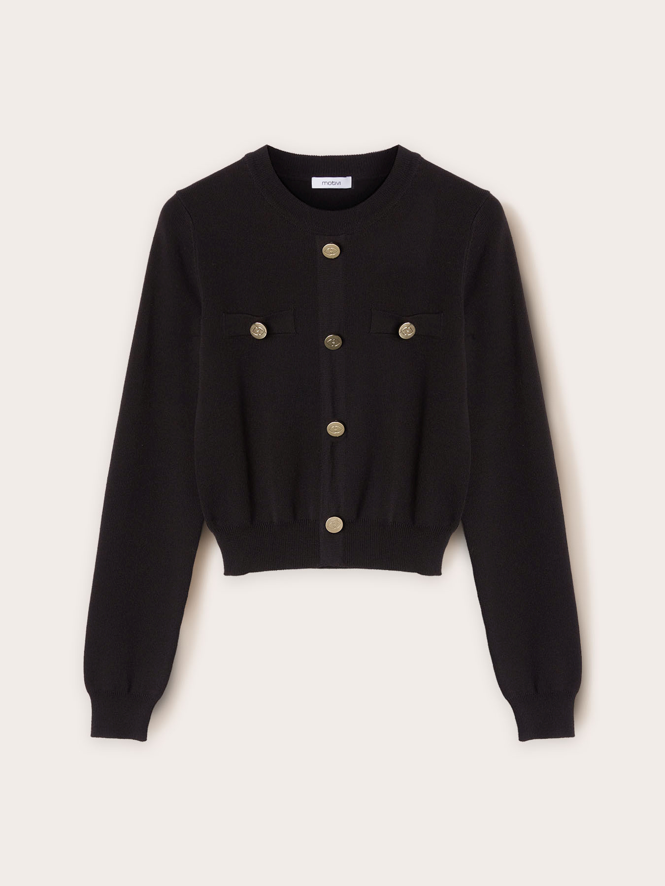 Sweater with faux placket image number 4