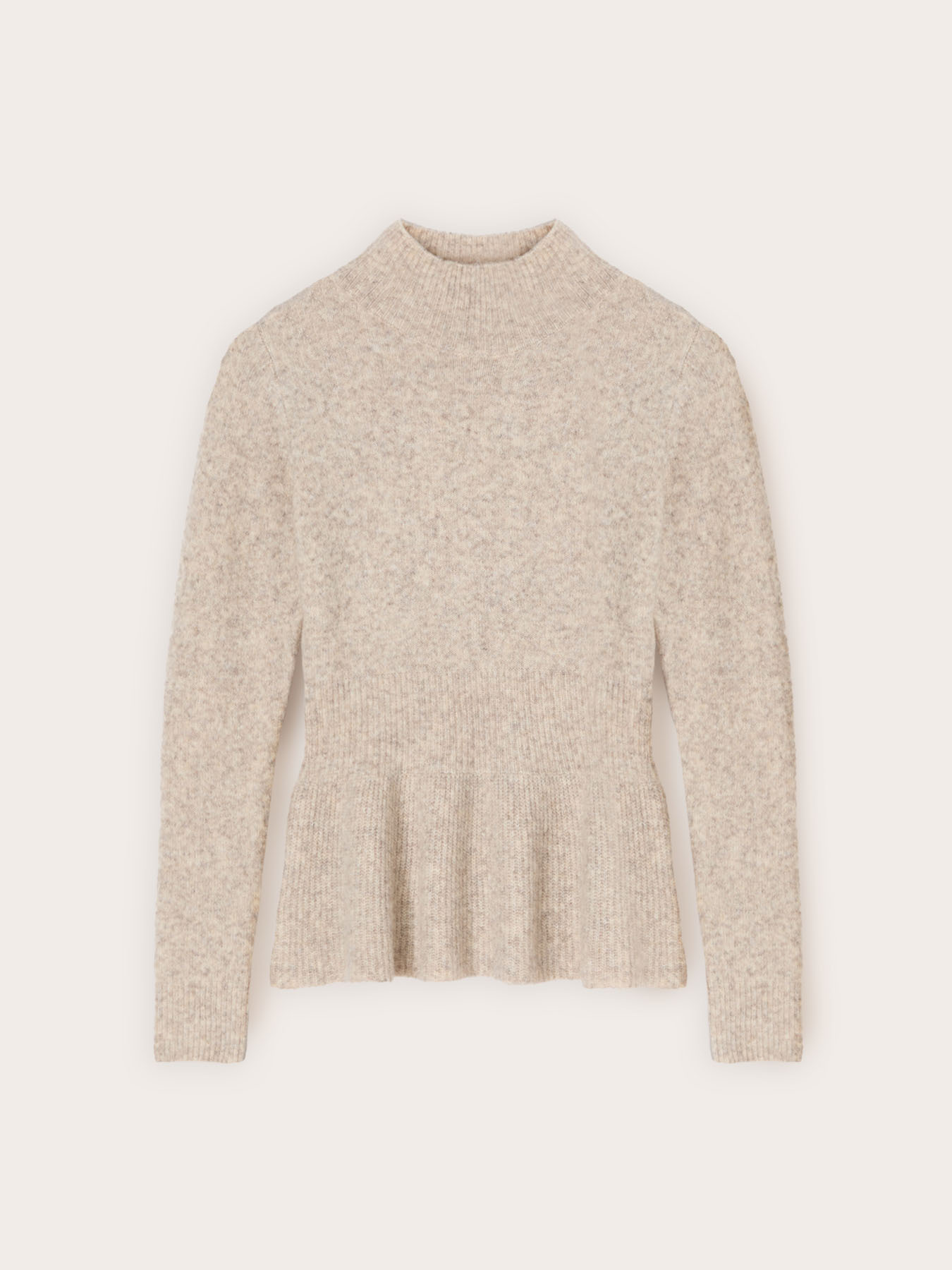 Turtleneck sweater with peplum cut image number 4