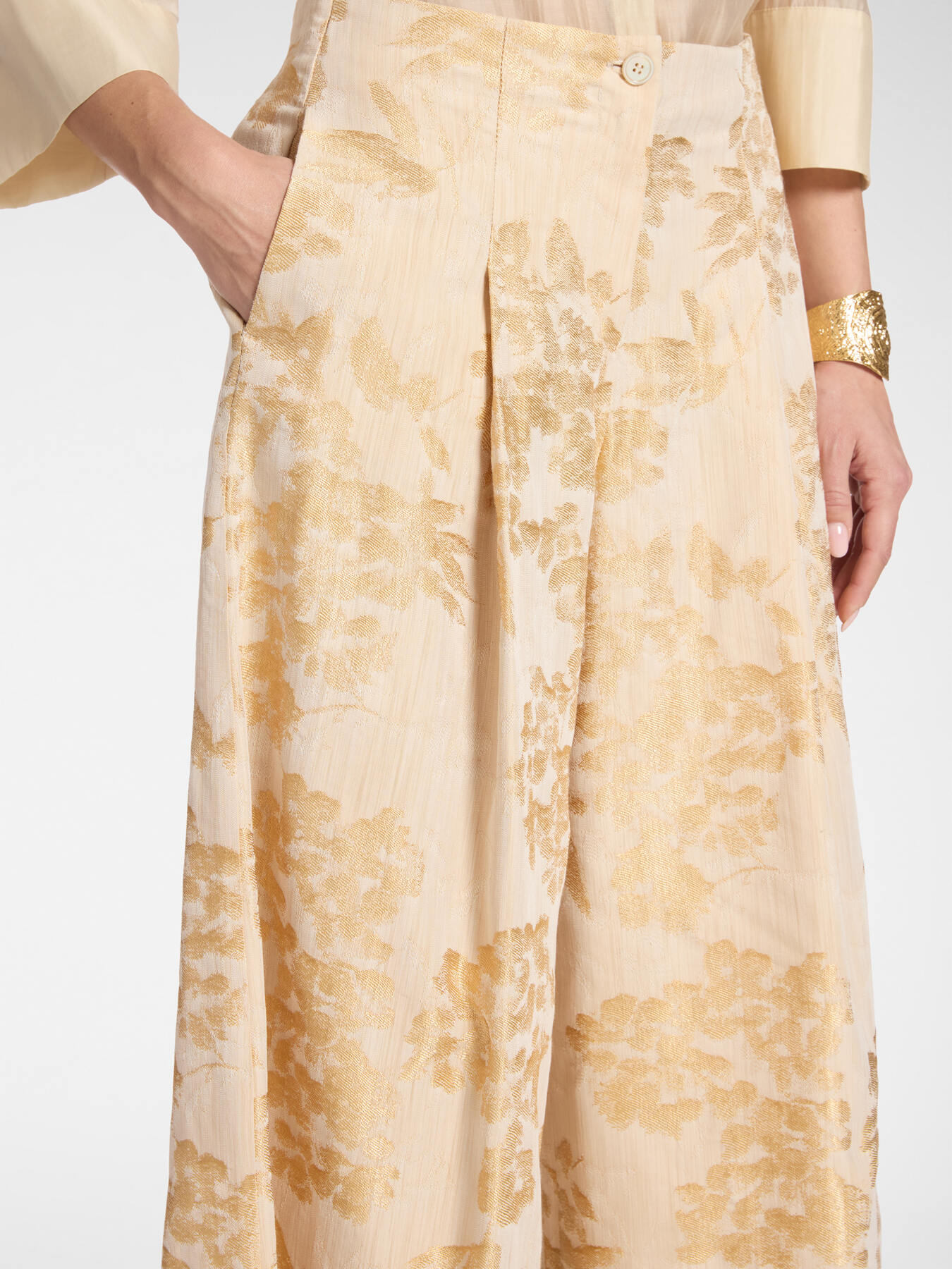 Pantaloni cropped jacquard image number 3