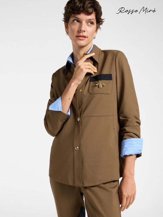 Surchemise en maille milanaise avec broche