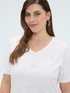 Cotton t-shirt with beaded flowers image number 0