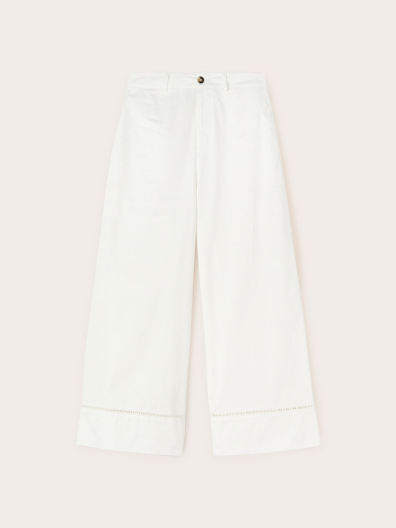 Wide trousers with openwork detail