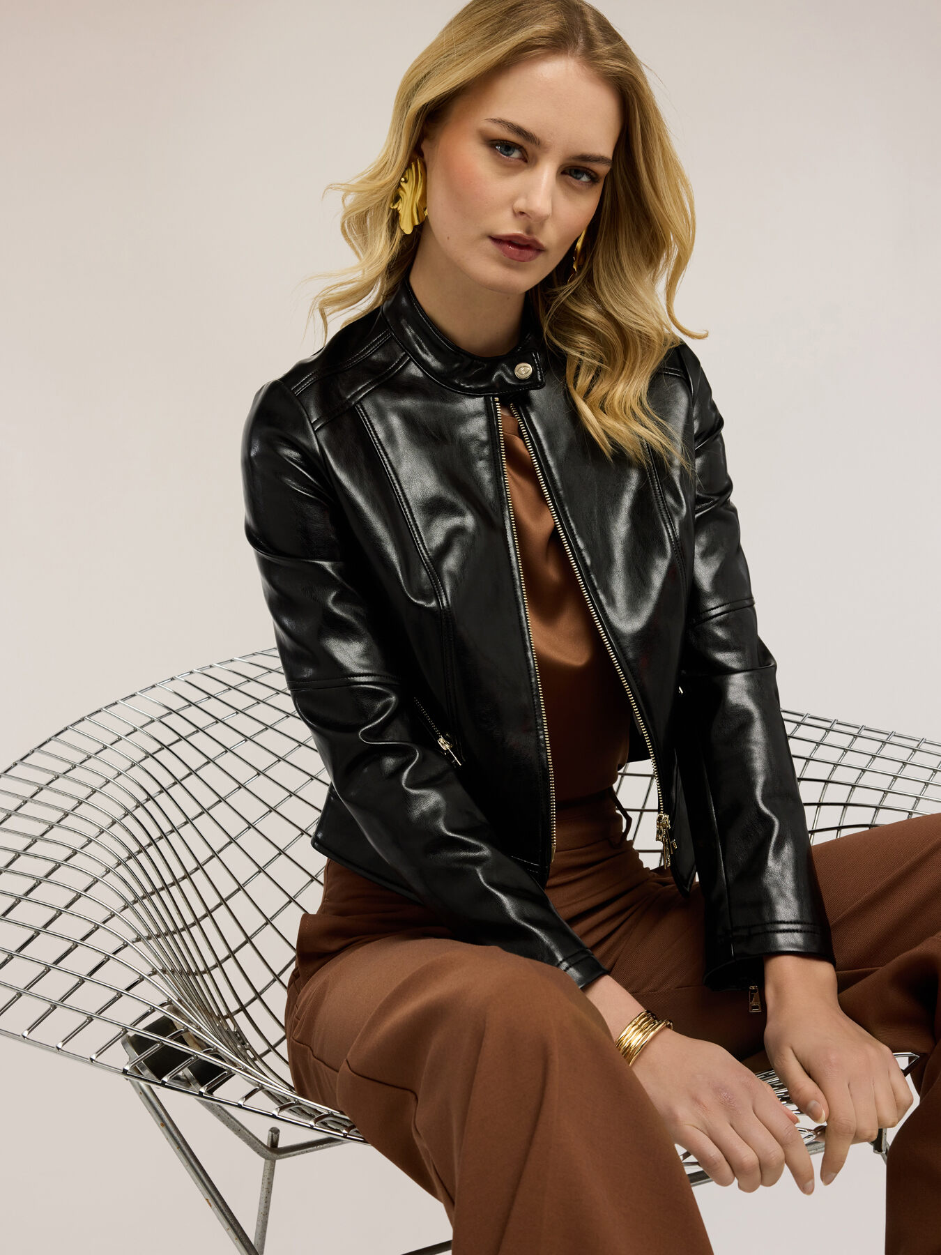 Jacket with zip and mandarin collar image number 0