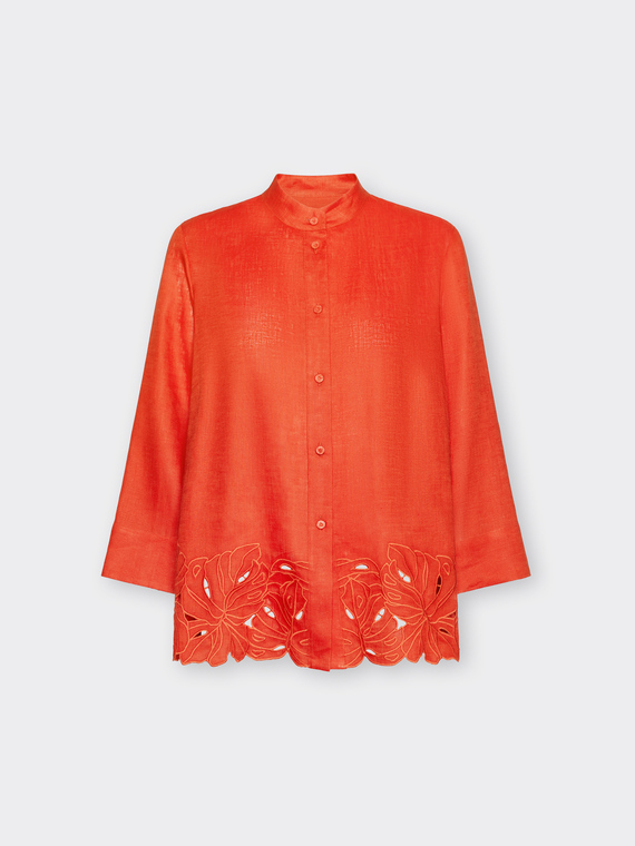 Linen shirt with embroidery
