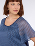 Two-material T-shirt with print image number 3