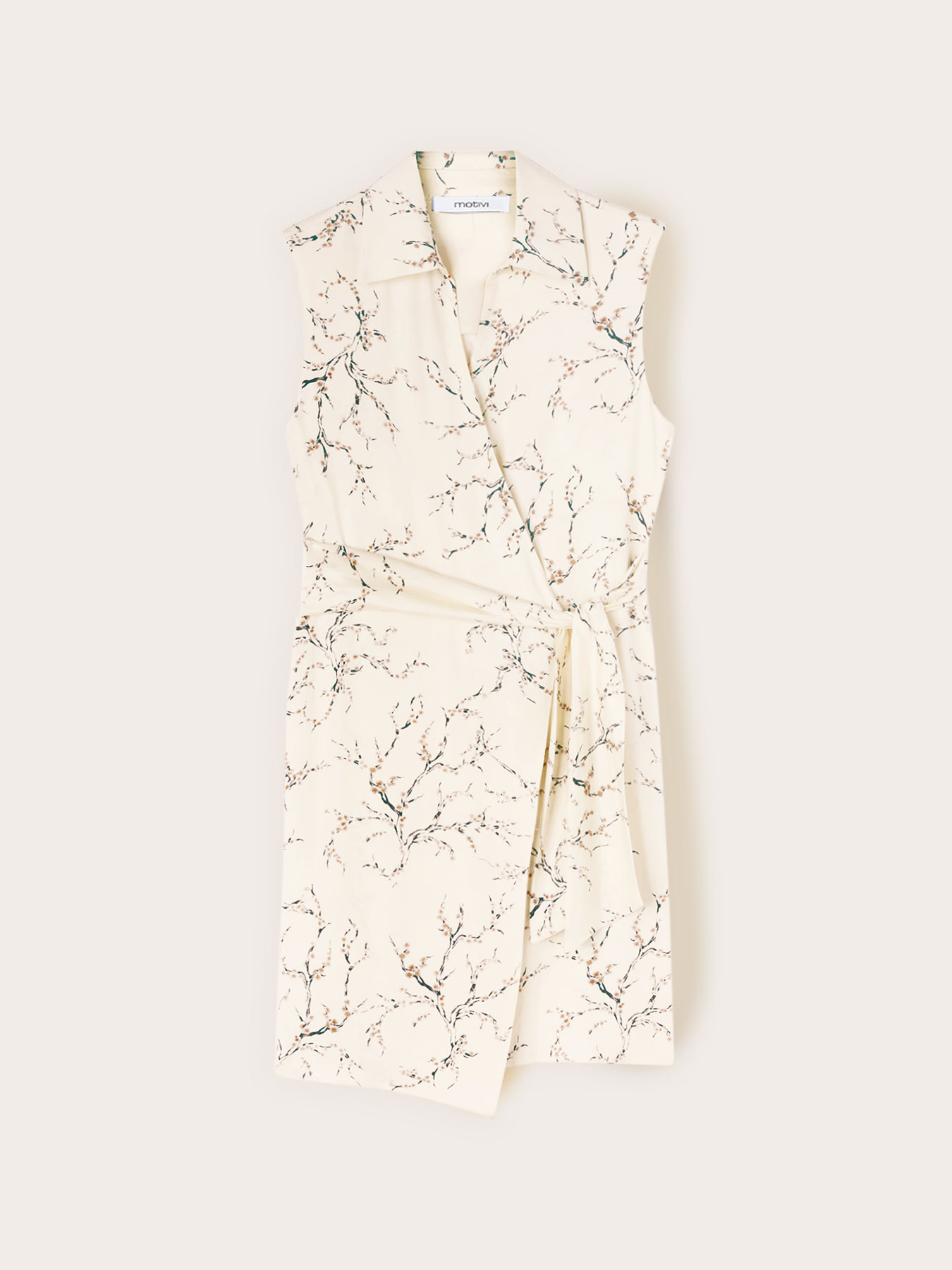 Rochie &icirc;ncrucișată din satin cu imprimeu image number 4