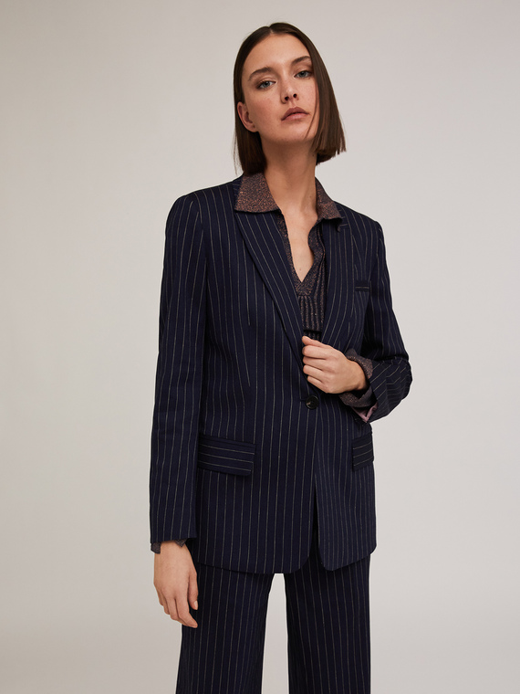 Blazer monopetto gessata