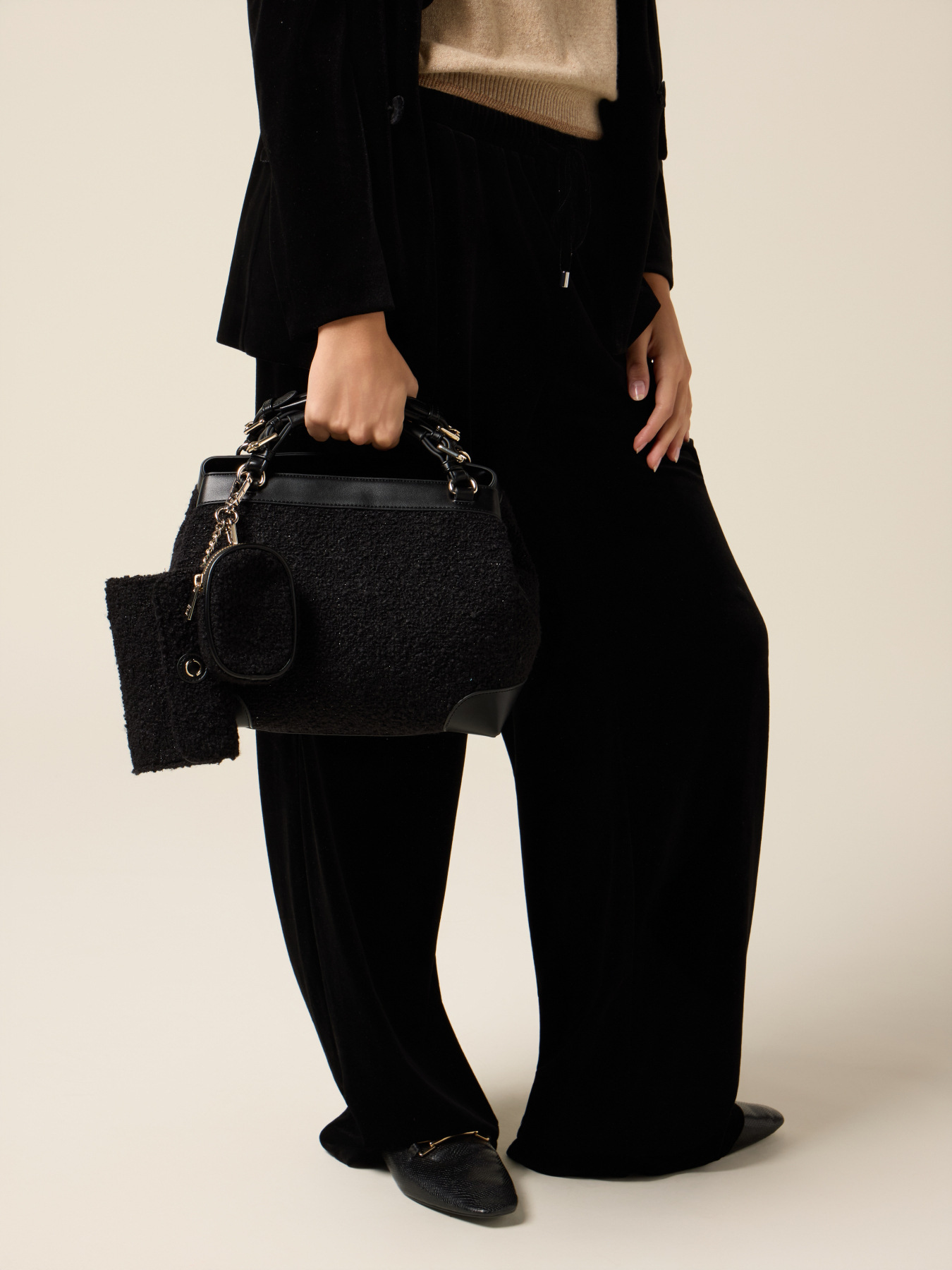 Borsa bauletto in tweed image number 0