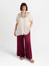 Short-sleeved satin shirt image number 3