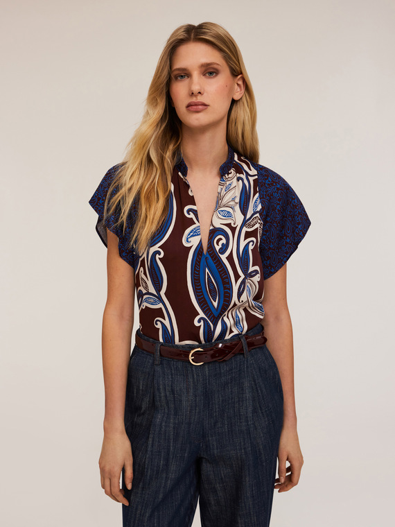 Blouse en viscose à imprimé foulard