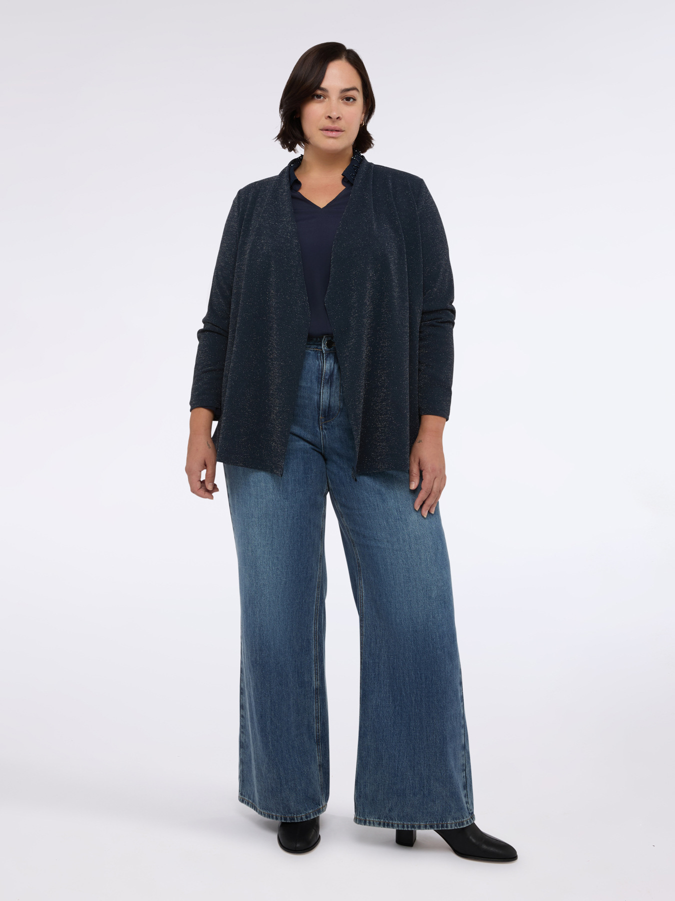 Offene Strickjacke aus Lurex-Jersey image number 0