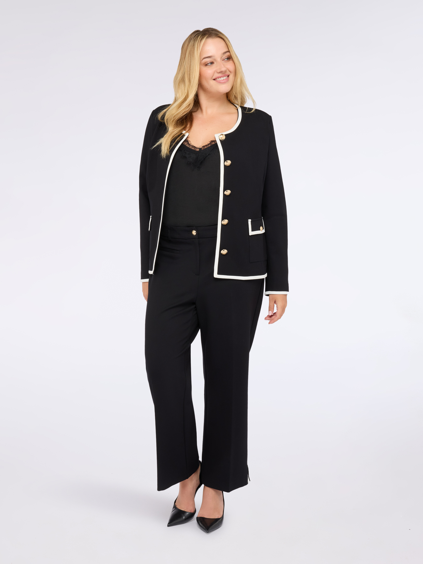 Cropped-Hose aus Punto Milano image number 2