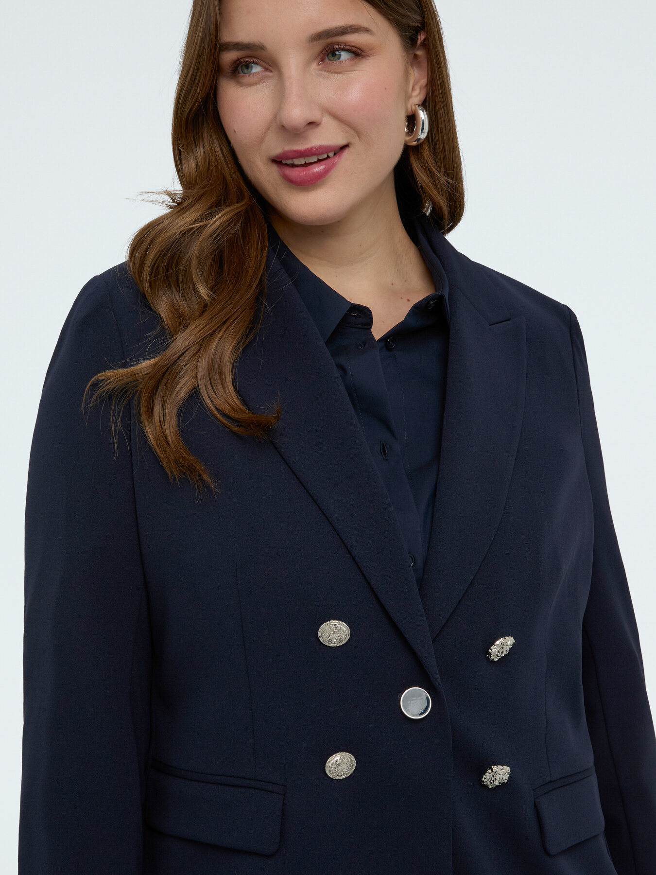 Double-breasted effect blazer in stretch fabric image number 3