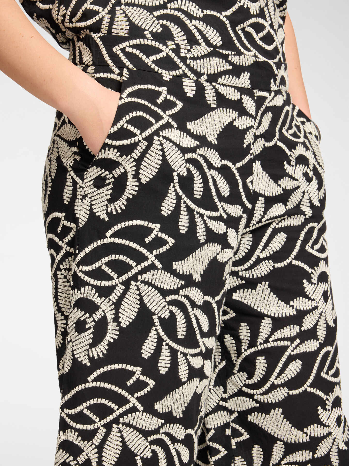 Embroidered voile trousers image number 3