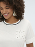 Jersey t-shirt with crochet detail image number 3