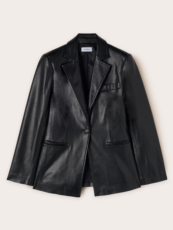 Blazer monopetto in tessuto spalmato
