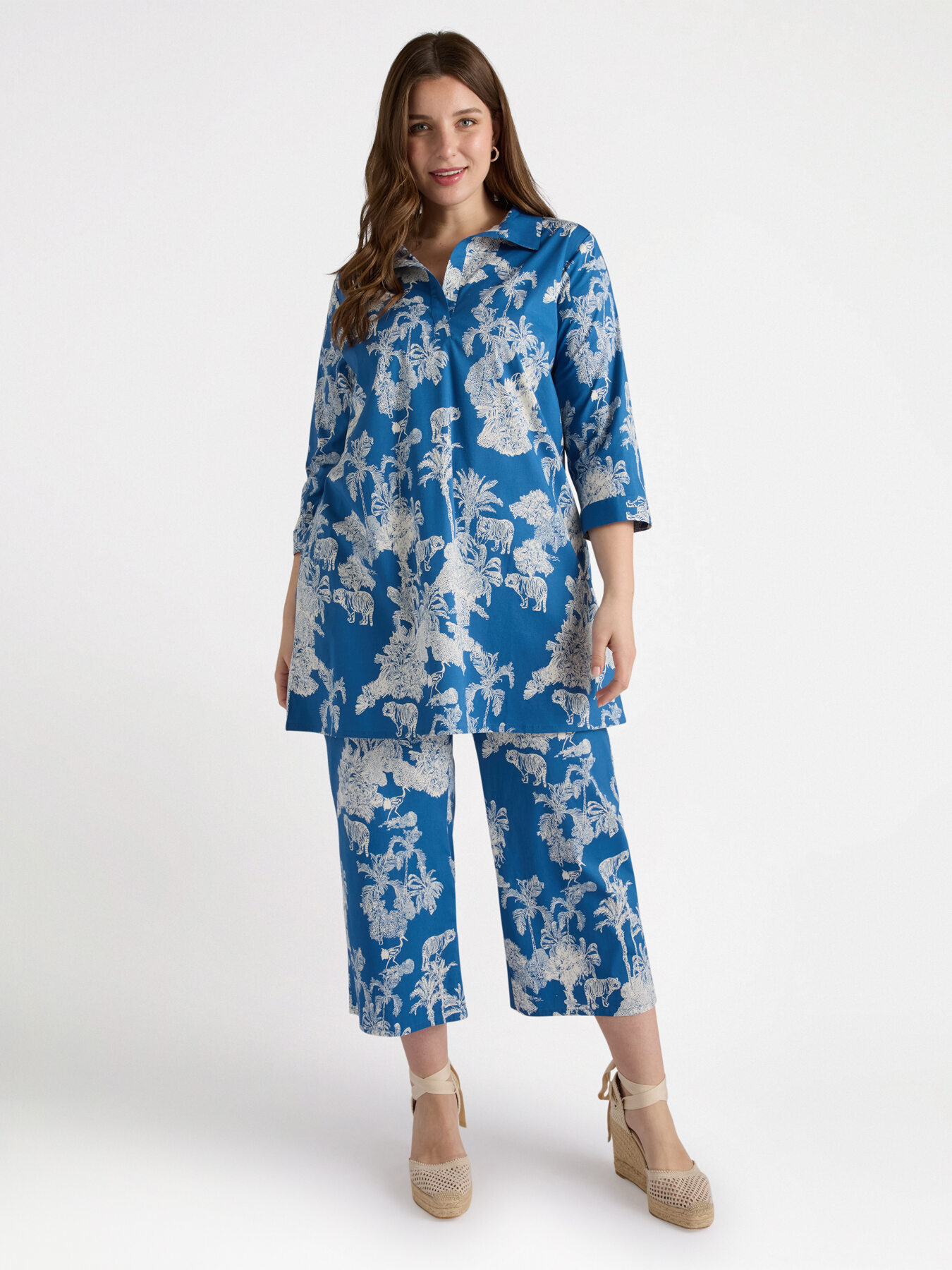 Loose jungle print trousers image number 0
