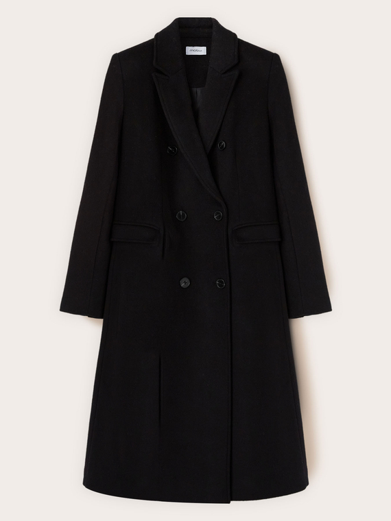 Manteau croisé en drap de laine mélangée