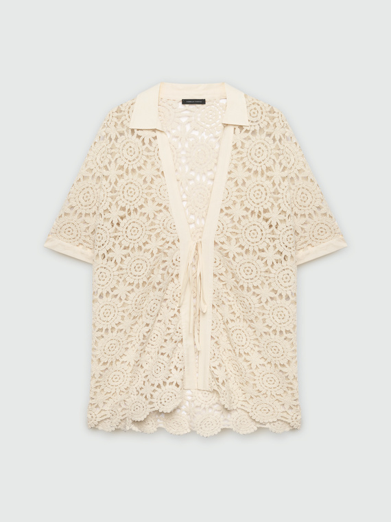 Crochet shirt with laces