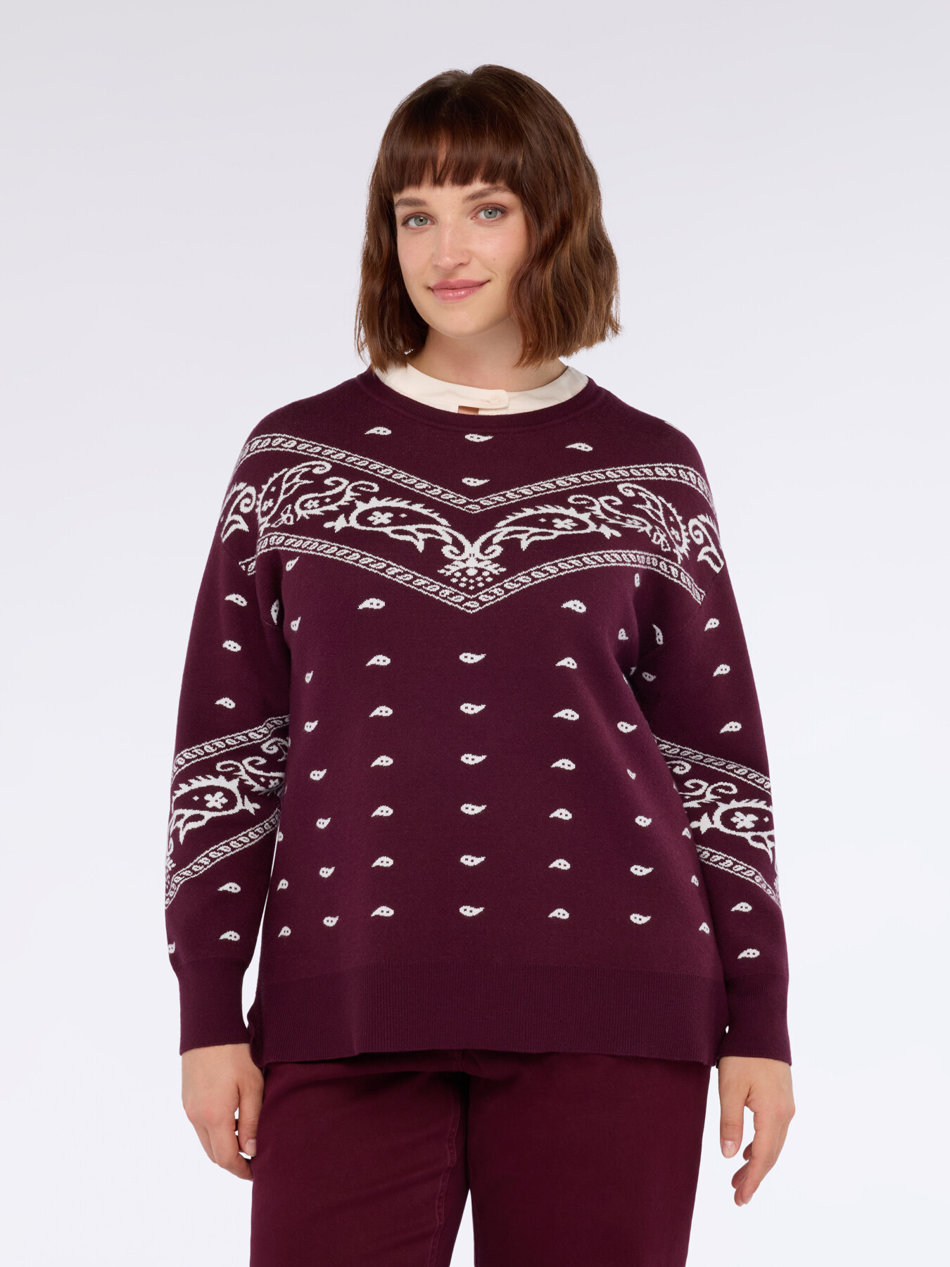 Jacquard-Pullover mit Bandana-Muster image number 0