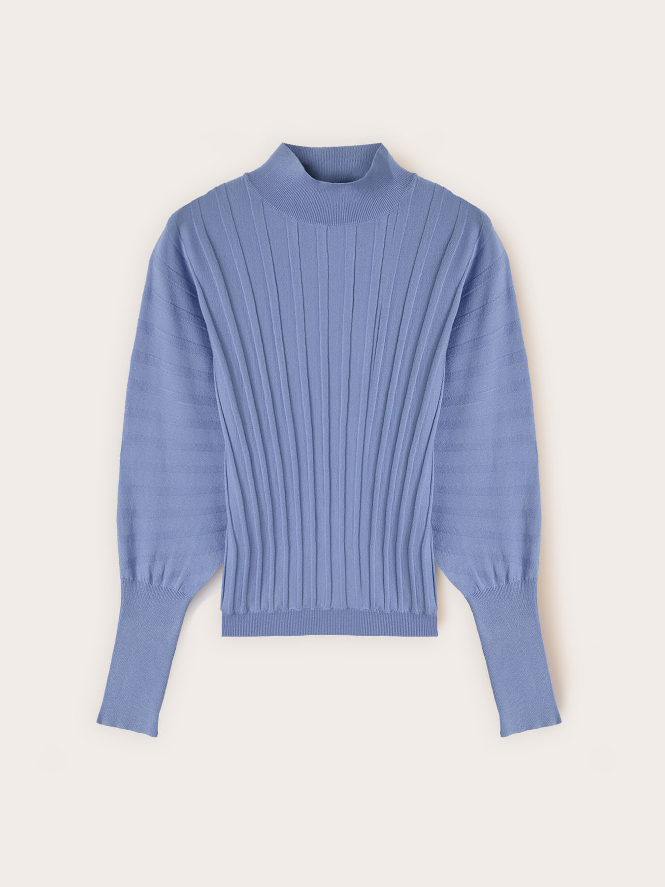 Oversized flat rib knit sweater image number 4
