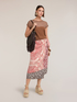 Satin pareo skirt with print image number 3