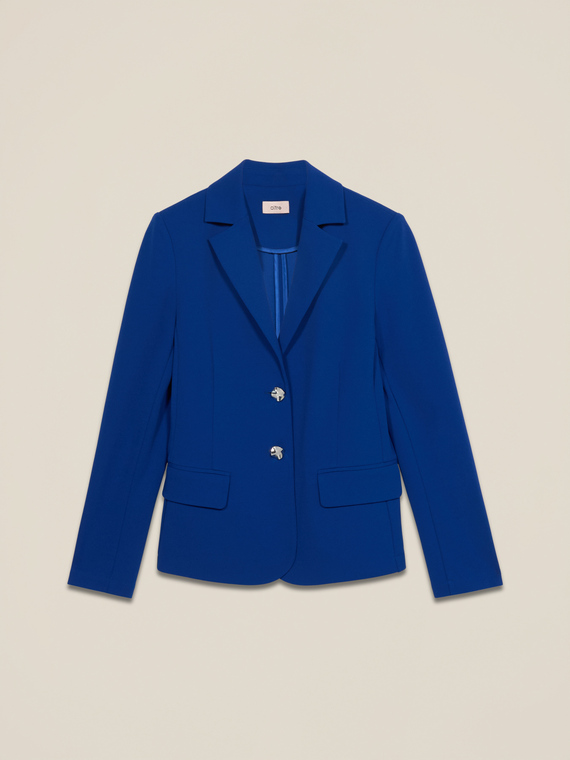 Blazer jacket in scuba crepe fabric