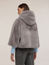 Hooded cape with plush effect image number 1