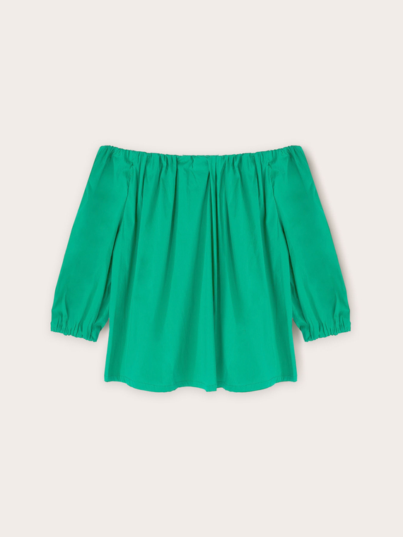 Blusa con scollo elastico off-shoulder
