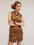 Robe style saharienne en satin image number 0