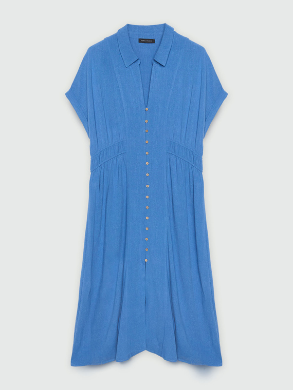 Hemdblusenkleid mit Bund in der Taille