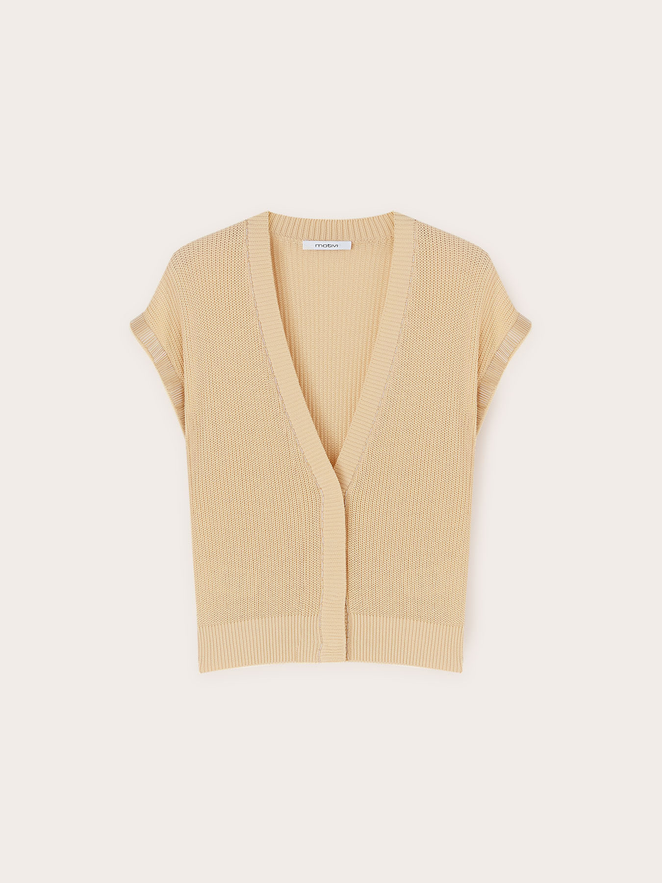 Baumwollcardigan mit gestickten Spaghettiträgern image number 4