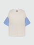 Maglia traforata con maniche a righe image number 4